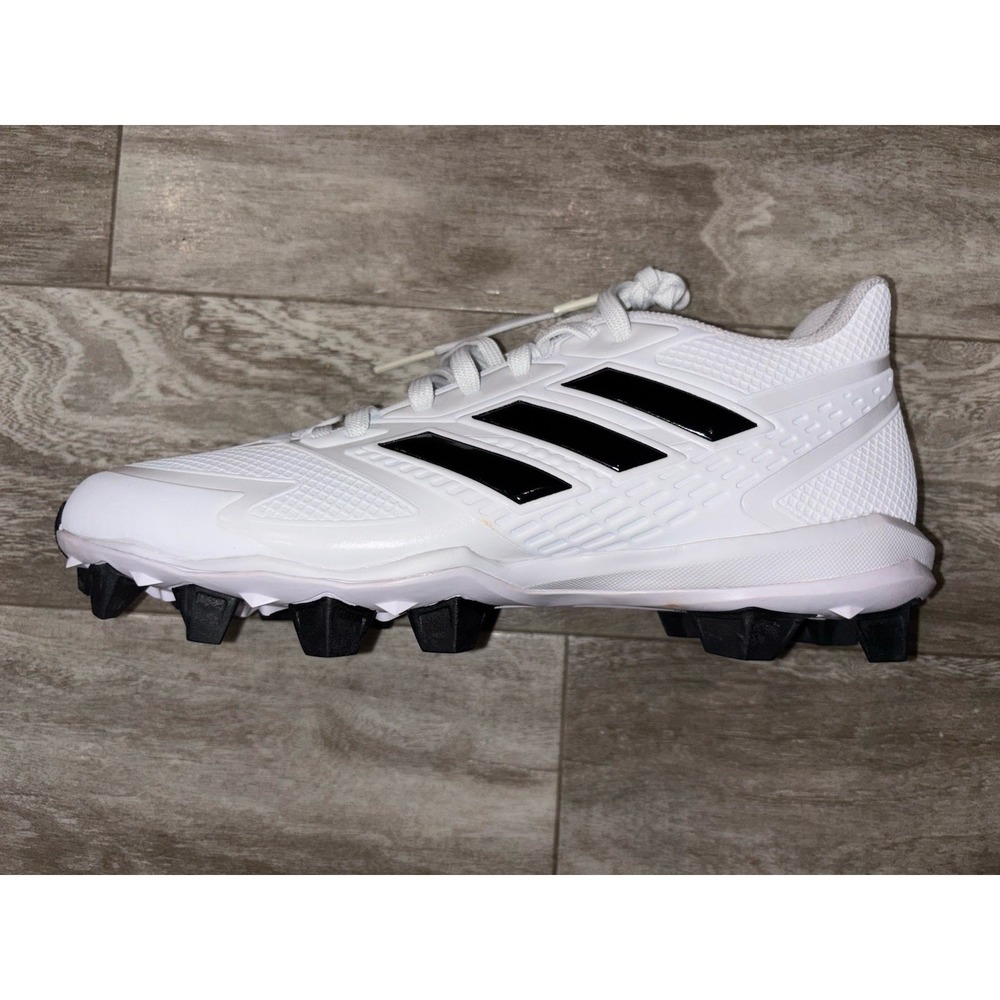 Adidas Icon 8 MD Baseball Cleats Ironskin,White/Black, US Size 9M